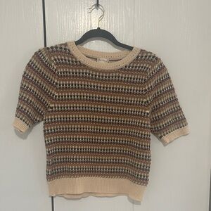 Striped Short Sleeve Sweater